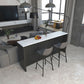 Rectangle Indoor Patio Bar Table Double pedestal White Stone Counter Table Clearhalo 'Bar Furniture' 'Bar Tables' 'bar_tables' 'furn' 'furn_bar_tables' 'Furniture' 'furniture_bar_tables' 'Kitchen & Dining Furniture' 1200x1200_c6bdcf66-b546-4df9-b947-b26ed0c1568f