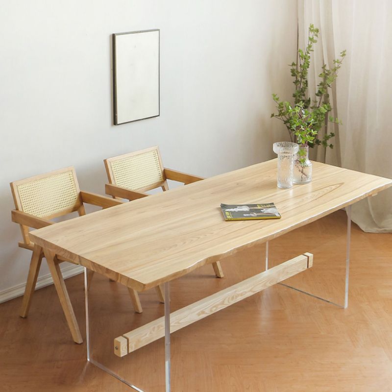 Table à manger spécialisée marron moderne en bois massif pour cuisine