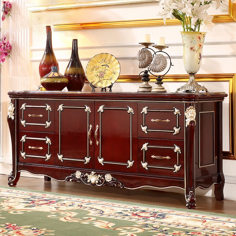 Glam Style Sideboard Wood Sideboard with Door and Drawer for Living Room Clearhalo 'buffet_sideboard' 'Buffets & Sideboards' 'furn' 'furn_buffet_sideboard' 'Furniture' 'Kitchen & Dining Furniture' 1200x1200_c6be1d1b-b8e0-4760-95ab-8e3c9025c560