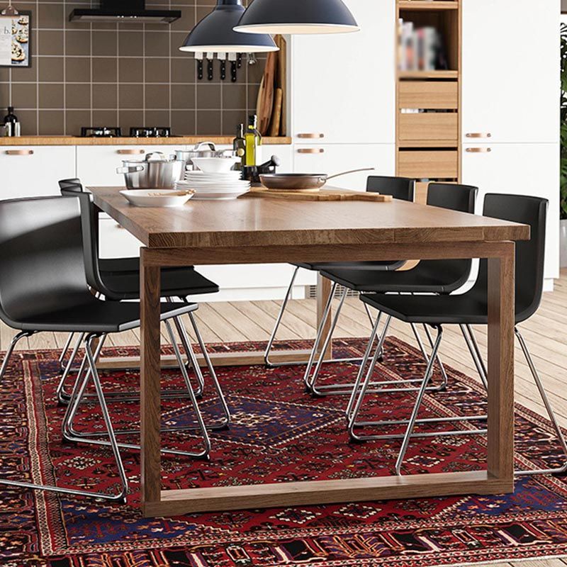 Pine Solid Wood Dining Table Rectangle Modern Dining Table with Sled Base