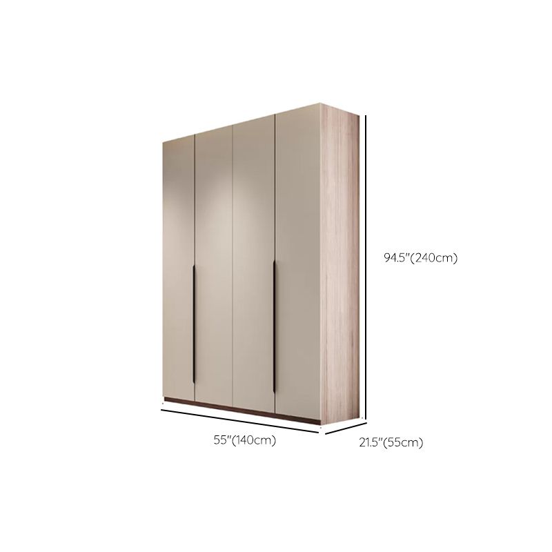 Hinged Storage Cabinet Modern Wardrobe Armoire with Garment Rod Clearhalo 'Armoires & Wardrobes' 'armoires_wardrobes' 'Bedroom Furniture' 'furn' 'furn_armoires_wardrobes' 'Furniture' 1200x1200_c6bf3241-3fcb-4405-b3f5-79fc4afc6659