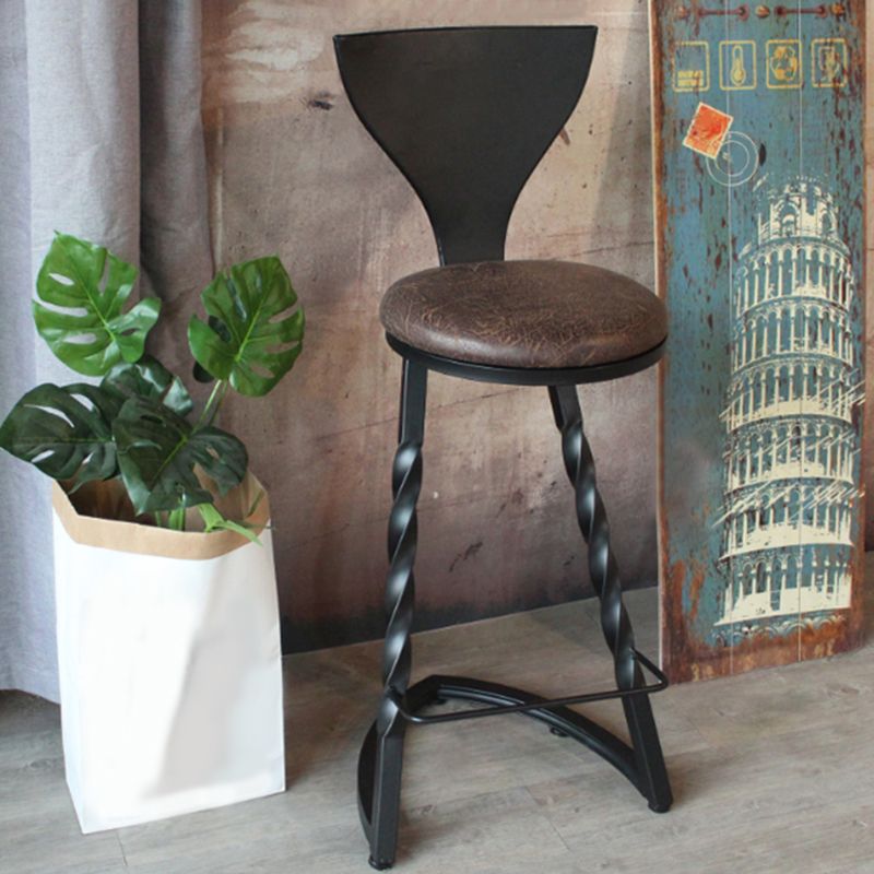 Industriemetall -Esshocker Armless Barhocker mit Fußstütze