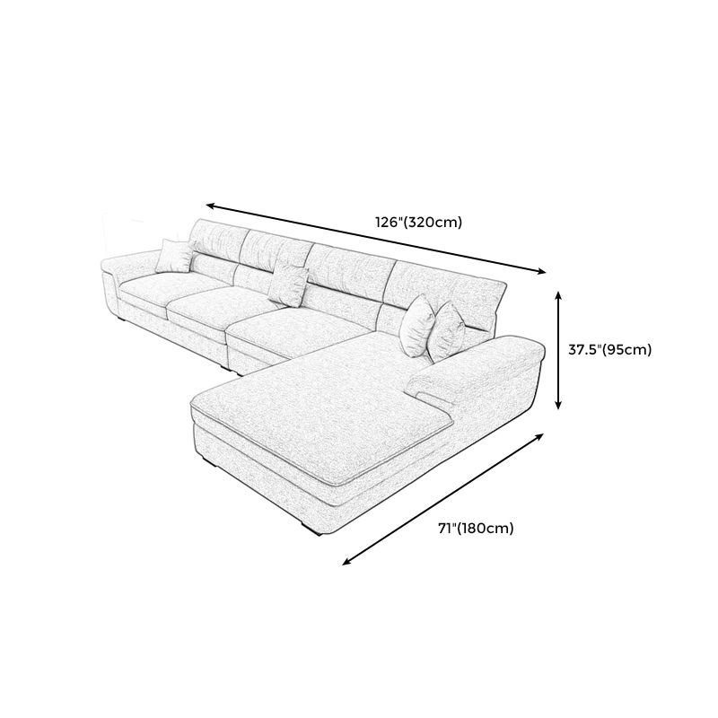 Casual Pillow Top Arm Sectional 37.4"H Removable Cushions Sofa and Chaise Clearhalo 'furn' 'furn_sectionals' 'Furniture' 'furniture_sectionals' 'kitchen' 'kitchen_sectionals' 'Living Room Furniture' 'Sectionals' 1200x1200_c6c1d3c7-df1e-4c94-8cf6-9c2eb8215878