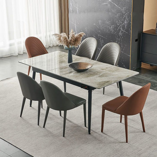 Sillas de comedor de estilo contemporáneo sillas de comedor sin brazos con patas de metal para cocina