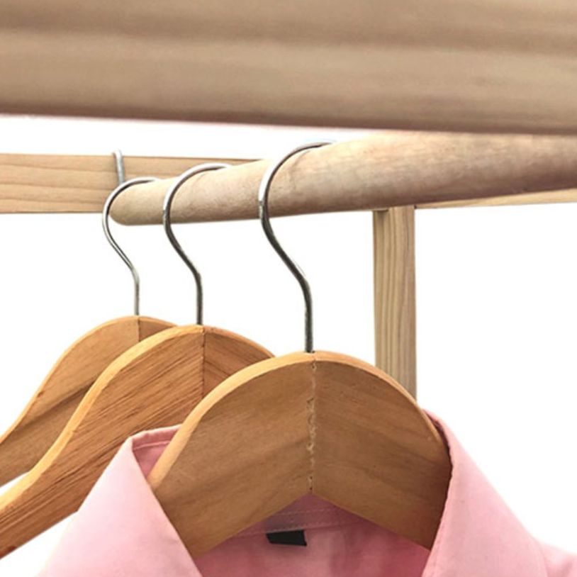 Contemporary Style Wardrobe Pine Solid Wood Wardrobe Closet with Legs