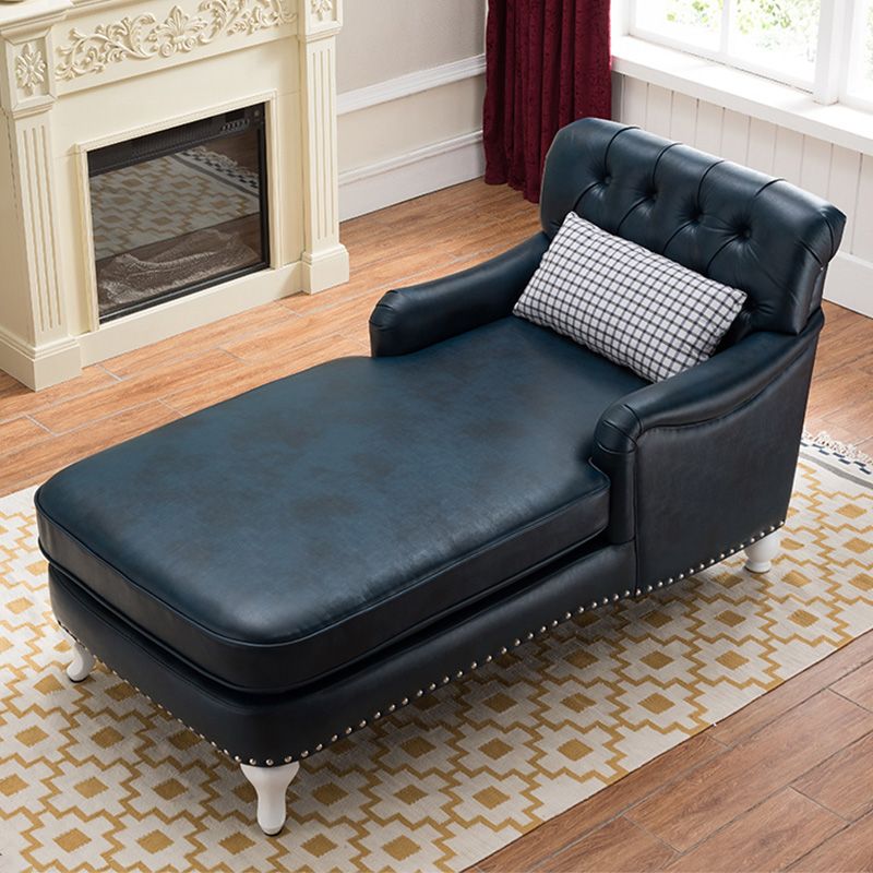 Chaise d'appoint traditionnelle en similicuir, chaise à deux bras encastrés