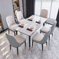 Modern White Slate Rectangular Dining Table Set with Four-leg Rubber Wood Base Clearhalo 'Dining Room Sets' 'Dining Tables & Seating' 'dining_room_set' 'furn' 'furn_dining_room_set' 'Furniture' 'furniture_dining_room_set' 'Kitchen & Dining Furniture' 'kitchen&dining_furn' 'kitchen' 1200x1200_c6c4cb71-a29d-49f2-9442-2985294620a9