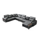 Square Arm Grey Cushion Back Contemporary Storage Adjustable Living Room Sofa Clearhalo 'Furniture' 'furniture_sectionals' 'kitchen' 'kitchen_sectionals' 'Living Room Furniture' 'Sectionals' 1200x1200_c6c4e37f-b9bd-42b9-88dd-58ef828e2c72