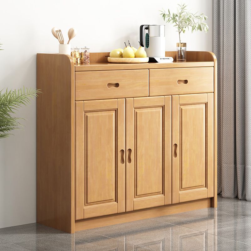 Gabinete de acento moderno con 2 cajones y estantes en madera de goma