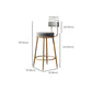 Glam Style Counter Stool Upholstered Living Room Bar Stool with Gold Frame