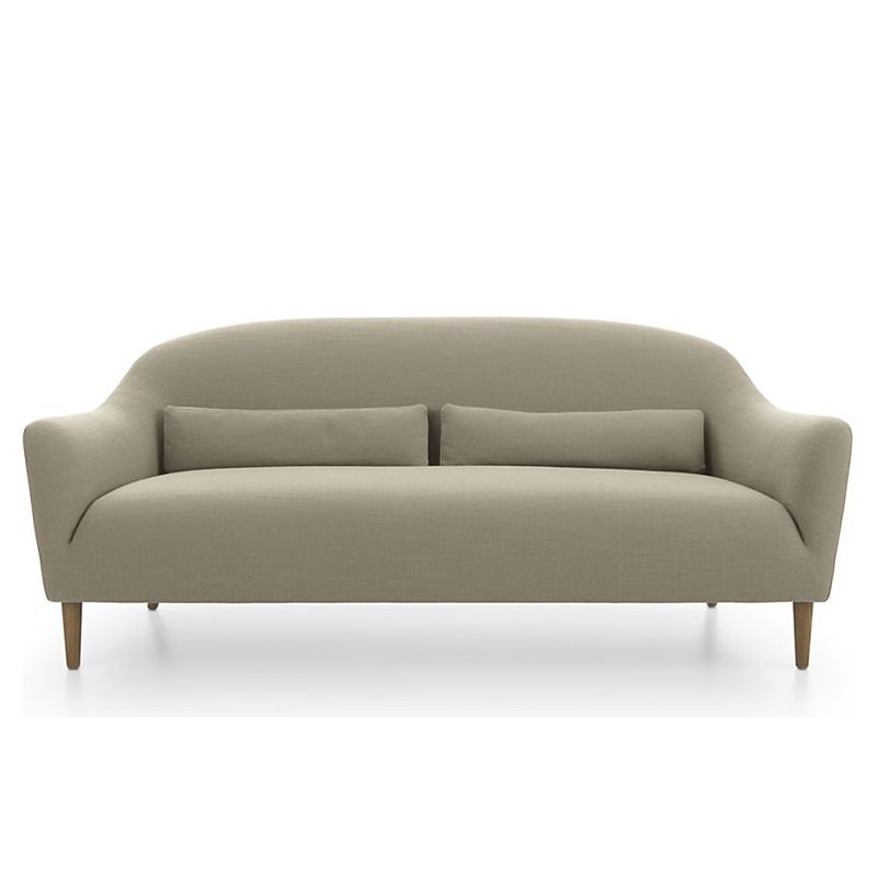 31.5"H Square Arm Linen Solid Color Scandinavian Curved Sofa Clearhalo 'furn' 'furn_sofas' 'Furniture' 'furniture_sofas' 'kitchen' 'kitchen_sofas' 'Living Room Furniture' 'Sofa' 'sofas' 1200x1200_c6c5fe52-e1e1-4f6a-9f8d-f2e0b3037709