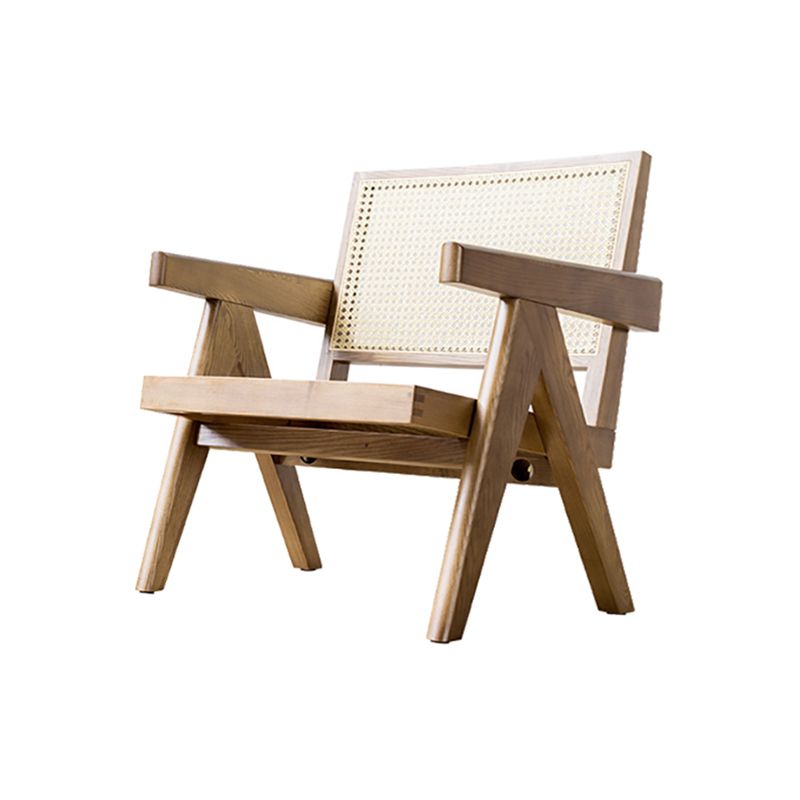 Woven Back Lounge Chair Solid Wood Arms Included Chair with Cushion Clearhalo 'Accent Chairs' 'accent_chairs' 'Chairs & Seating' 'furn' 'furn_accent_chairs' 'Furniture' 'Living Room Furniture' 1200x1200_c6c64dd8-db5c-415e-9acc-575ddff343f6