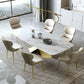 Stone Top Dining Table Traditional Luxury Rectangle Table with Pedestal Base Clearhalo 'Dining Tables & Seating' 'Dining Tables' 'dining_table' 'furn' 'furn_dining_table' 'Furniture' 'Kitchen & Dining Furniture' 1200x1200_c6c88587-f62d-47ae-89c8-1e9a7cdbfa65