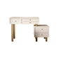Glam Wood Vanity Dressing Table White Makeup Vanity Desk with Drawer