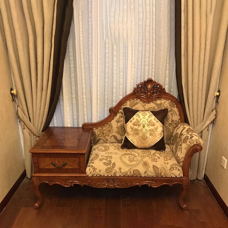 French Country Nailhead Trim Chaise Lounge Couch Einarmiger Lounge Chair