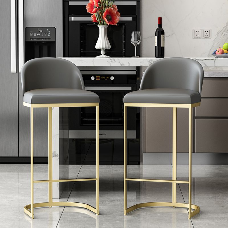 Luxury Leather Counter Stools for Kitchen Low Back Round Stools with Iron Legs Clearhalo 'Bar Furniture' 'Bar Stools' 'bar_stools' 'furn' 'furn_bar_stools' 'furniture_bar_stools' 'Kitchen & Dining Furniture' 'kitchen&dining_furn' 'kitchen' 'kitchen_furn' Furniture' 1200x1200_c6cd0009-a7a8-4345-870f-98def0b1b91b