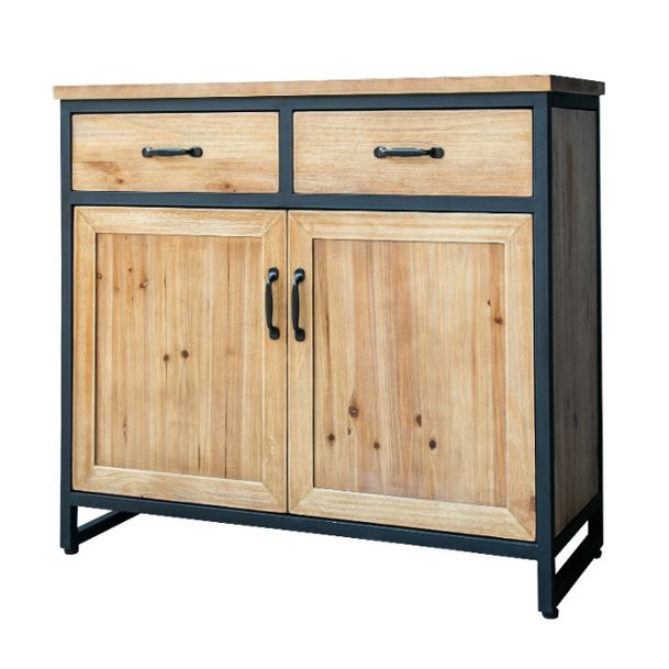 Industrial Natural Solid Wood Cabinet with Shelf and 2 Doors Clearhalo 'Cabinets & Chests' 'cabinets_chests' 'furn' 'furn_cabinets_chests' 'Furniture' 'Living Room Furniture' 1200x1200_c6cd32ac-47ef-42ae-a144-6adb822b7924