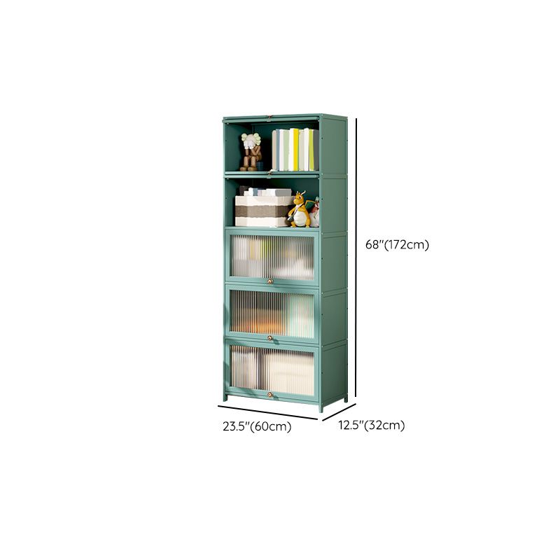 Green Glass Paned Accent Cabinet Modern Bamboo Storage Cabinet Clearhalo 'Cabinets & Chests' 'cabinets_chests' 'furn' 'furn_cabinets_chests' 'Furniture' 'Living Room Furniture' 1200x1200_c6cd97b0-68d9-4597-8c4d-ed4ab2b7a03a