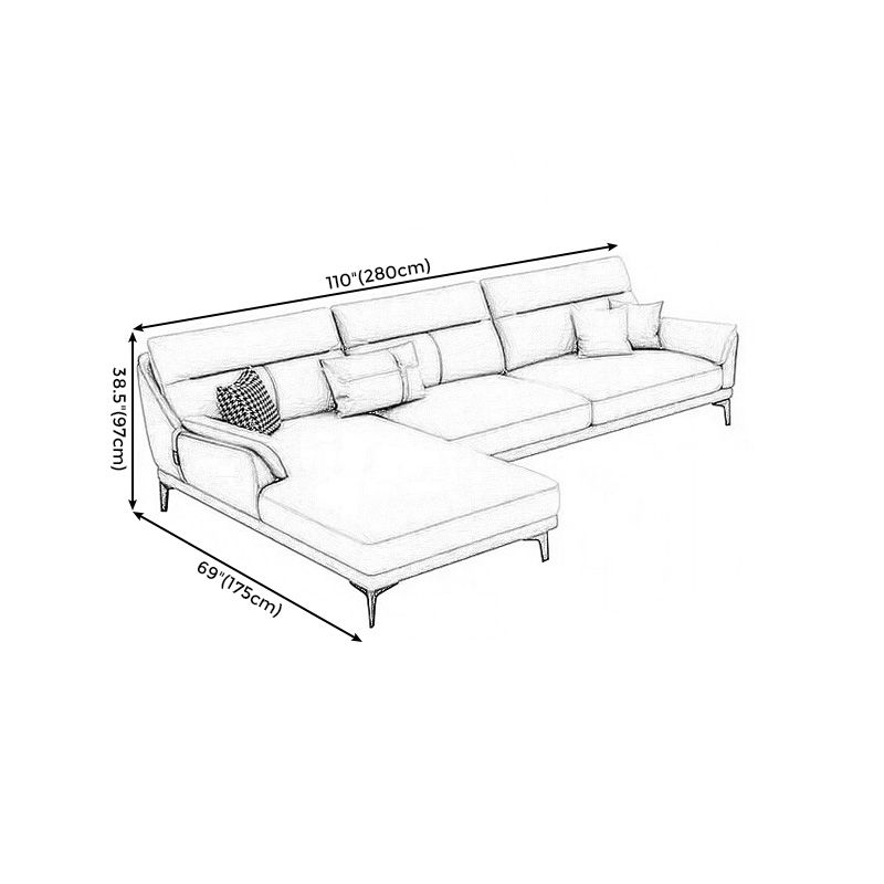 Faux leather High BackSofa and Chaise Waterproof Pillow Top Arm Sectional Clearhalo 'furn' 'furn_sectionals' 'Furniture' 'furniture_sectionals' 'kitchen' 'kitchen_sectionals' 'Living Room Furniture' 'Sectionals' 1200x1200_c6d02544-b2af-47ed-935b-737abcd882bf