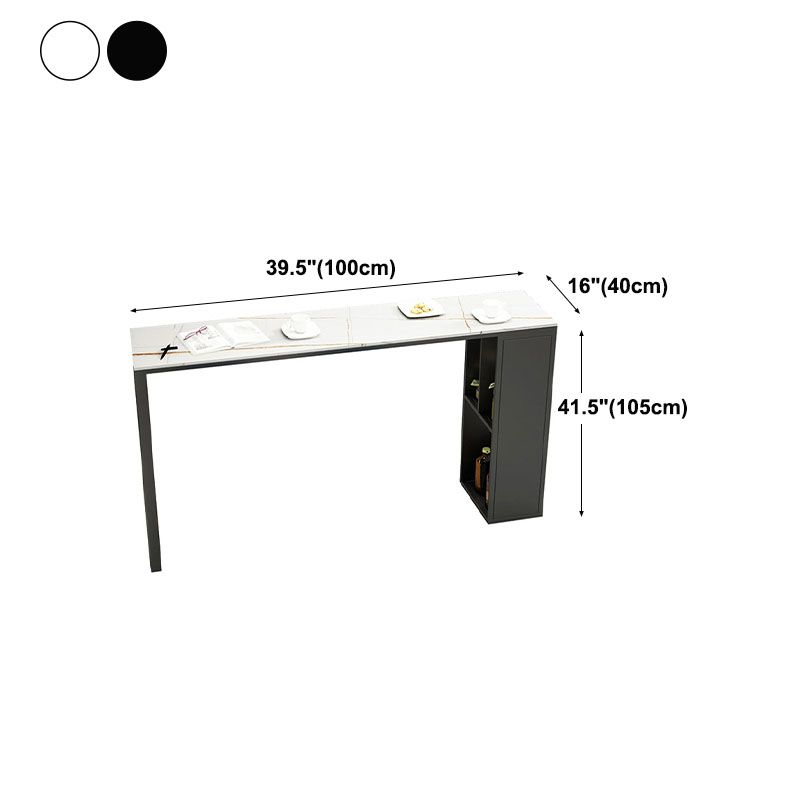Industrial Black Iron Bar Table Faux Marble Top Rectangle Indoor 41.3"H Bistro Table Clearhalo 'Bar Furniture' 'Bar Tables' 'bar_tables' 'furn' 'furn_bar_tables' 'Furniture' 'furniture_bar_tables' 'Kitchen & Dining Furniture' 'kitchen&dining_furn' 'kitchen' 1200x1200_c6d1e13c-681c-472b-a977-dc5206e7692f