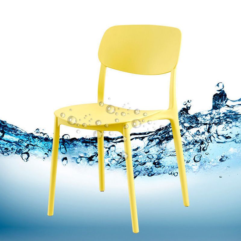 Plastic Scandinavian Armless Chair Open Back Dining Room Chair