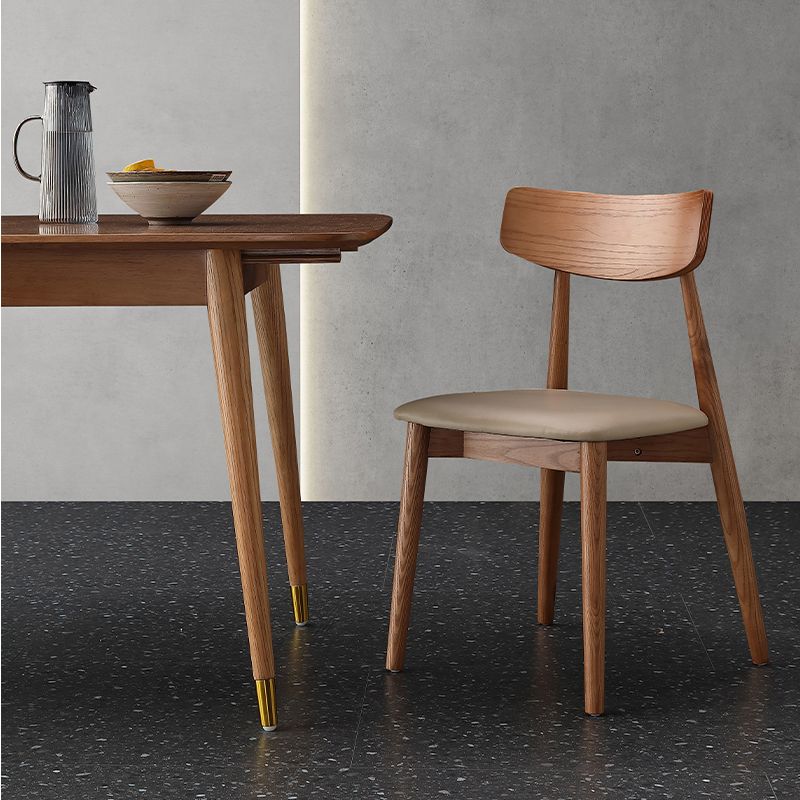 Contemporary Wood Dining Room Chair Open Back Dining Side Chair (Set of 2) Clearhalo ' kitchen&dining_furn' 'Dining Chairs' 'Dining Tables & Seating' 'dining_chair' 'furn' 'furn_dining_chair' 'Furniture' 'furniture_dining_chair' 'Kitchen & Dining Furniture' 'kitchen' 1200x1200_c6d273e4-5099-4942-a780-850c1f522e9e