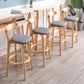 Scandinavian Rubberwood Milk Tea Shop Stool Matte Finish Upholstered Footrest Barstool Clearhalo 'Bar Furniture' 'Bar Stools' 'bar_stools' 'furn' 'furn_bar_stools' 'Furniture' 'furniture_bar_stools' 'Kitchen & Dining Furniture' 1200x1200_c6d4d6bf-b48c-4b5e-8f4b-b4f041b465f7
