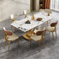 Luxurious Rectangle Dining Set 1/4/6/7 Pieces Sintered Stone Top Dinette Table Set Clearhalo 'Dining Room Sets' 'Dining Tables & Seating' 'dining_room_set' 'furn' 'furn_dining_room_set' 'Furniture' 'Kitchen & Dining Furniture' 1200x1200_c6d62a8a-23db-4d75-a30a-a42a5a00fa32