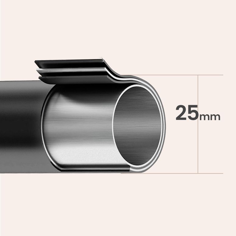 Armadiet in acciaio inossidabile a armadio aperto in stile contemporaneo con asta di abbigliamento