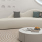 White Wool Curved Sofa Nordic 39.4" D Armless Sofa with Pillows