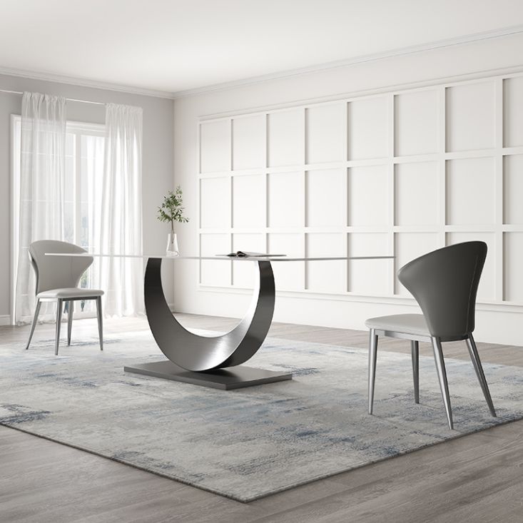 Modern Sintered Stone Dining Table Rectangular Dining Table Set with Metal Base Clearhalo 'Dining Room Sets' 'Dining Tables & Seating' 'dining_room_set' 'furn' 'furn_dining_room_set' 'Furniture' 'furniture_dining_room_set' 'Kitchen & Dining Furniture' 'kitchen&dining_furn' 'kitchen' 1200x1200_c6dac7a5-91de-427e-9a09-a1dc7ef17661