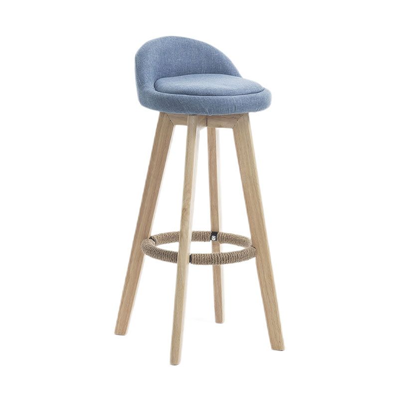 Modern Rotatable Backrest Counter Stool Wood Cafe Bar Stool with Pedal and Cushion Clearhalo 'Bar Furniture' 'Bar Stools' 'bar_stools' 'furn' 'furn_bar_stools' 'furniture_bar_stools' 'Kitchen & Dining Furniture' 'kitchen&dining_furn' 'kitchen' 'kitchen_furn' Furniture' 1200x1200_c6dae197-0e1a-413c-bd78-2b7e4eaff3ae