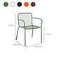 Industrial Patio Dining Side Chair Metal Slat Back Arm Chair