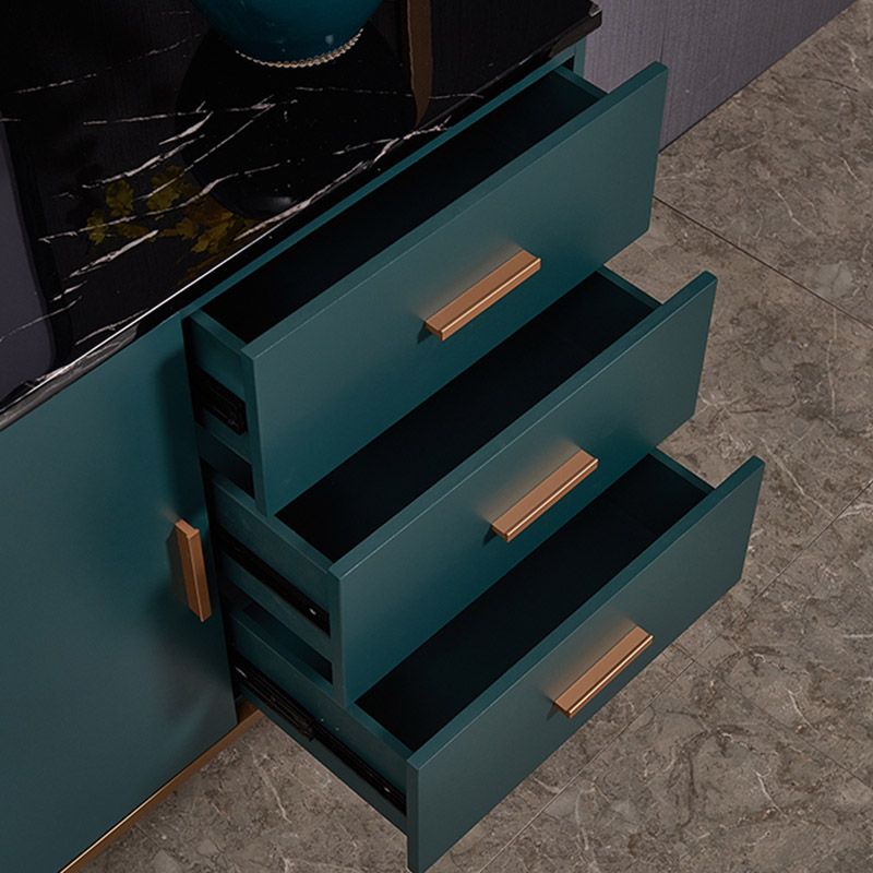 Server da pranzo verde in falda marmo con cassetti a buffet da pranzo moderno