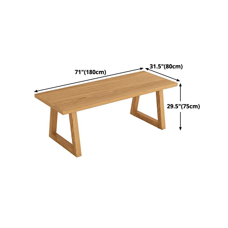Modern Style Dining Table Rectangle Solid Wood Dining Table with Sled Base Clearhalo 'Dining Tables & Seating' 'Dining Tables' 'dining_table' 'furn' 'furn_dining_table' 'Furniture' 'furniture_dining_table' 'Kitchen & Dining Furniture' 'kitchen' 'kitchen_dining_table' 1200x1200_c6db6f01-8568-4298-aacb-eaaa9d3b4cfe