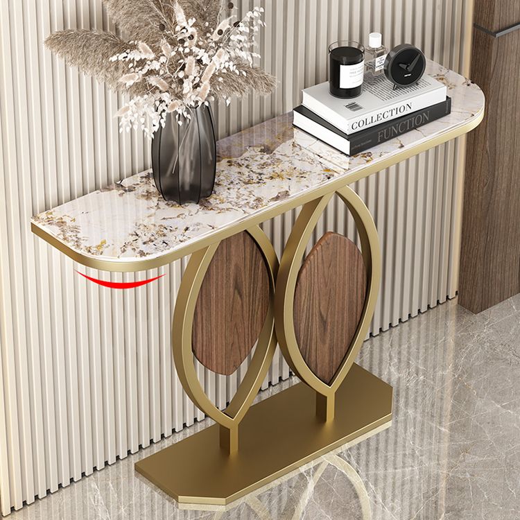 グラムコンソールアクセントテーブルアンティークフィニッシュハーフムーンコンソールテーブル