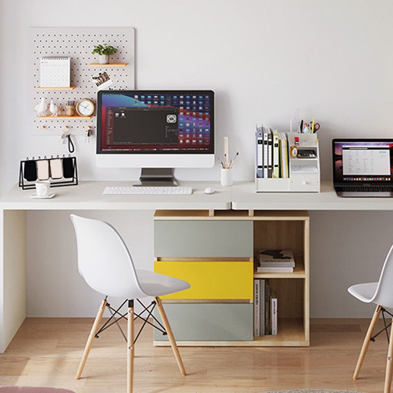 Modern Engineered Wood Office Desk Home Writing Desk with 3-drawer Clearhalo 'furn' 'furn_office_desk' 'Furniture' 'Office Desks' 'Office Furniture' 'office_desk' 1200x1200_c6dd4f86-73b3-4f86-a31a-4dc378c38474