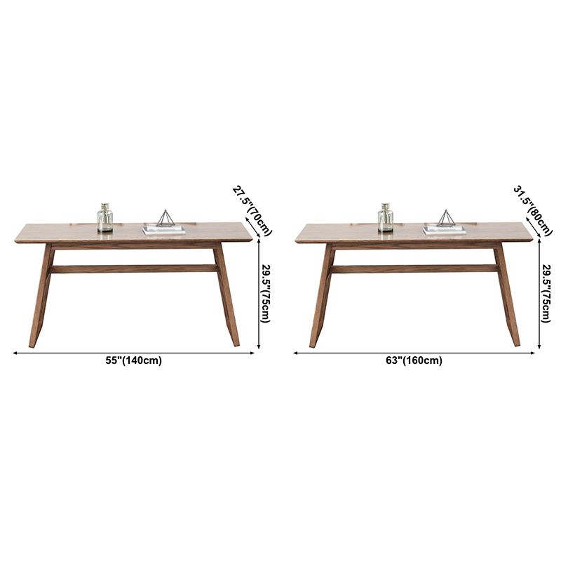 Rectangle Ash Wood Table in Walnut Contemporary Wooden Dining Table with Double Pedestal Clearhalo ' dining_table' 'Dining Tables & Seating' 'Dining Tables' 'furn' 'furn_dining_table' 'Furniture' 'furniture_dining_table' 'Kitchen & Dining Furniture' 'kitchen&dining_furn' 'kitchen' 'kitchen_dining_table' 1200x1200_c6e04df3-ca75-4879-9c37-2bc6c6df10c9