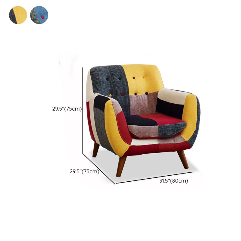 Canapé à bras évasé Coton Caston résistant aux taches pour le salon