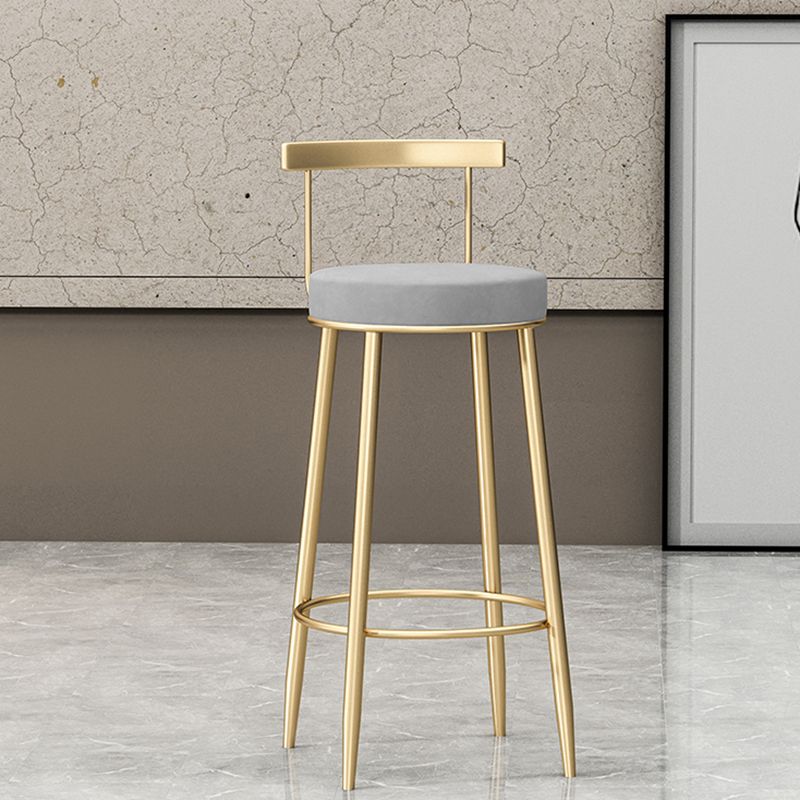 Glam Backrest Armless Counter Stool Iron Household Bar Stool with Cushion Clearhalo 'Bar Furniture' 'Bar Stools' 'bar_stools' 'furn' 'furn_bar_stools' 'furniture_bar_stools' 'Kitchen & Dining Furniture' 'kitchen&dining_furn' 'kitchen' 'kitchen_furn' Furniture' 1200x1200_c6e12455-d868-4e81-b401-c847b40bc69f