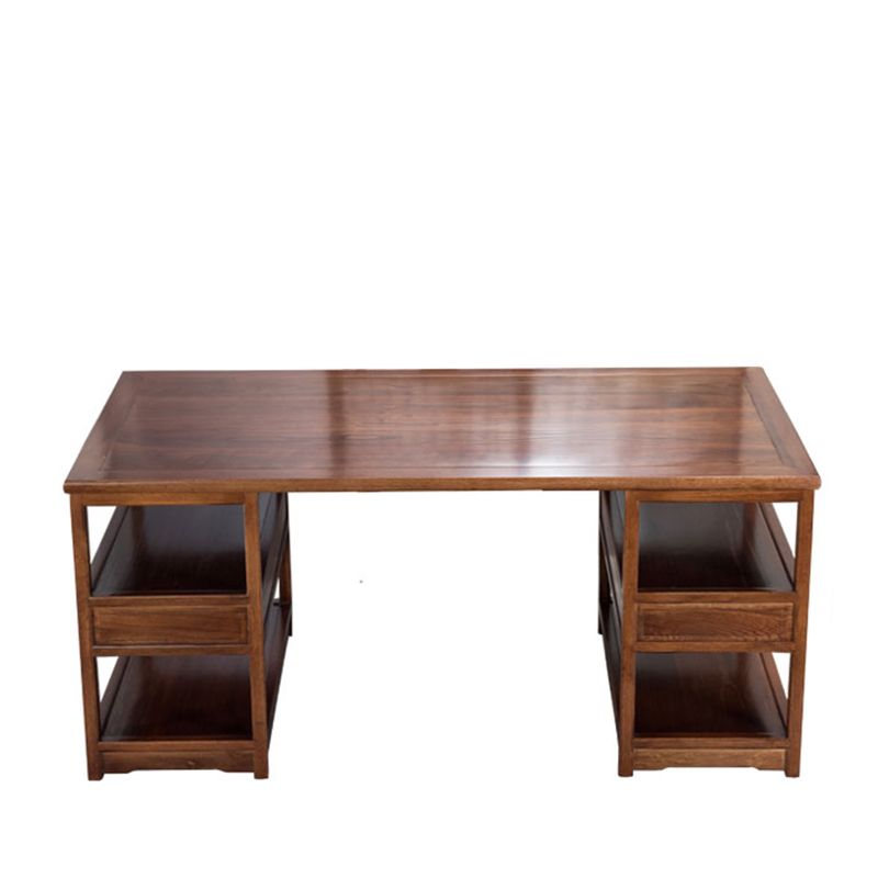 Contemporary Wood Office Desk Rectangular Shape Task Desk with 2 Drawers for Home Clearhalo 'furn' 'furn_office_desk' 'Furniture' 'Office Desks' 'Office Furniture' 'office_desk' 1200x1200_c6e2b565-eb8e-4ff4-abe9-7e34ad8c6dfa