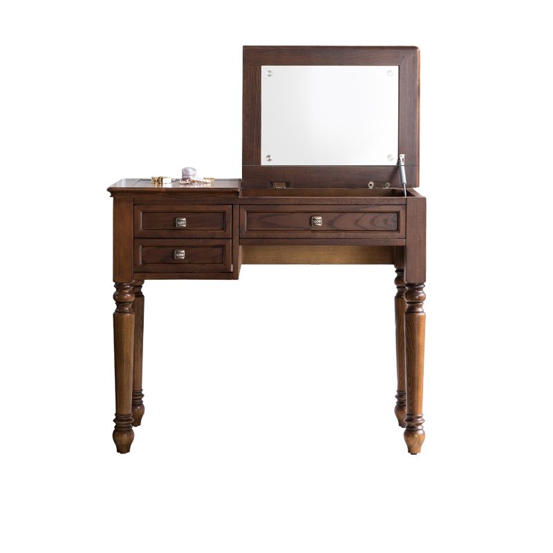 30,7 "Altezza 2-Drawer marrone in legno in legno in legno in legno Specchio Makeup Vanity