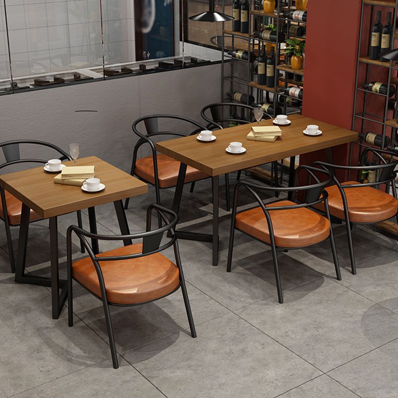 Industrial Wooden Dining Table Double Pedestal Dining Table for Restaurant Clearhalo 'Dining Tables & Seating' 'Dining Tables' 'dining_table' 'furn' 'furn_dining_table' 'Furniture' 'furniture_dining_table' 'Kitchen & Dining Furniture' 'kitchen' 'kitchen_dining_table' 1200x1200_c6e844a2-a449-4ecb-9d46-74151b9701ff