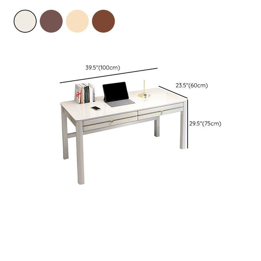 Bureau de bureau de style glamour en bois massif 29,5 "H Home Rectangular Writing Desk