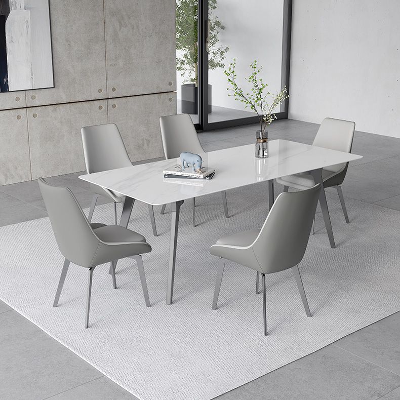 Luxury Sintered Stone Top Table Rectangle Table with 4 Legs for Restaurant Clearhalo ' dining_table' 'Dining Tables & Seating' 'Dining Tables' 'Furniture' 'furniture_dining_table' 'Kitchen & Dining Furniture' 'kitchen&dining_furn' 'kitchen' 'kitchen_dining_table' 1200x1200_c6e95f4b-3619-414f-b1ea-3245f0a27369