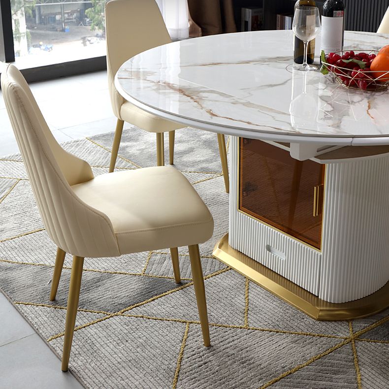 Round Pedestal Dinette Table Traditional Luxury Dining Room Table with Draswer Clearhalo ' dining_table' 'Dining Tables & Seating' 'Dining Tables' 'furn' 'furn_dining_table' 'Furniture' 'furniture_dining_table' 'Kitchen & Dining Furniture' 'kitchen&dining_furn' 'kitchen' 'kitchen_dining_table' 1200x1200_c6ea401b-09ce-47a0-bafe-c55dd9179938