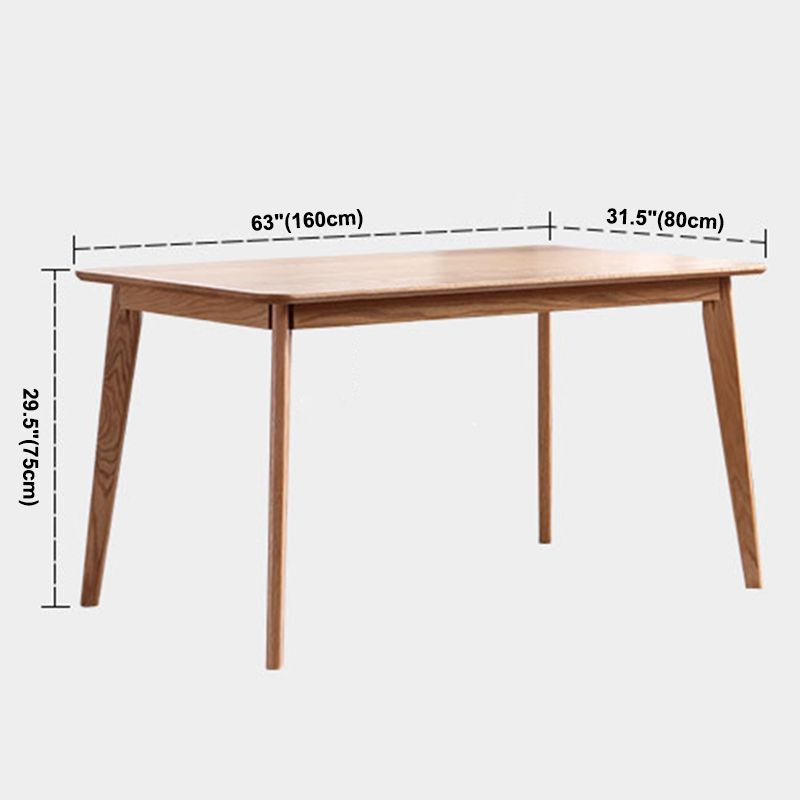 Contemporary Rectangle Dining Table Oak Solid Wood Table with 4 Legs for Home Kitchen Dinner Clearhalo ' dining_table' 'Dining Tables & Seating' 'Dining Tables' 'furn' 'furn_dining_table' 'Furniture' 'furniture_dining_table' 'Kitchen & Dining Furniture' 'kitchen&dining_furn' 'kitchen' 'kitchen_dining_table' 1200x1200_c6eb0ae4-a43f-4bc4-93f6-5cca249cf356