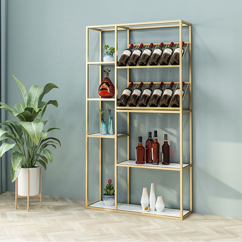 Modern Bookcase Gold Metal Open Back Shelf Bookcase with Shelves for Living Room Clearhalo 'Bookcases' 'furn' 'furn_bookcases' 'Furniture' 'Office Furniture' 1200x1200_c6eb6f84-f0ed-408c-bdad-97da8f5e3437