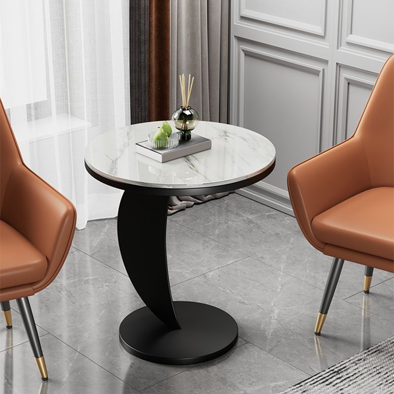 Contemporary Round Stone Top Sofa Side Accent Table for Living Room Clearhalo 'Coffee & Accent Tables' 'End & Side Tables' 'end_side_tables' 'furn' 'furn_end_side_tables' 'Furniture' 'Living Room Furniture' 1200x1200_c6ebc57c-8cd4-4241-b181-275014bd12f5