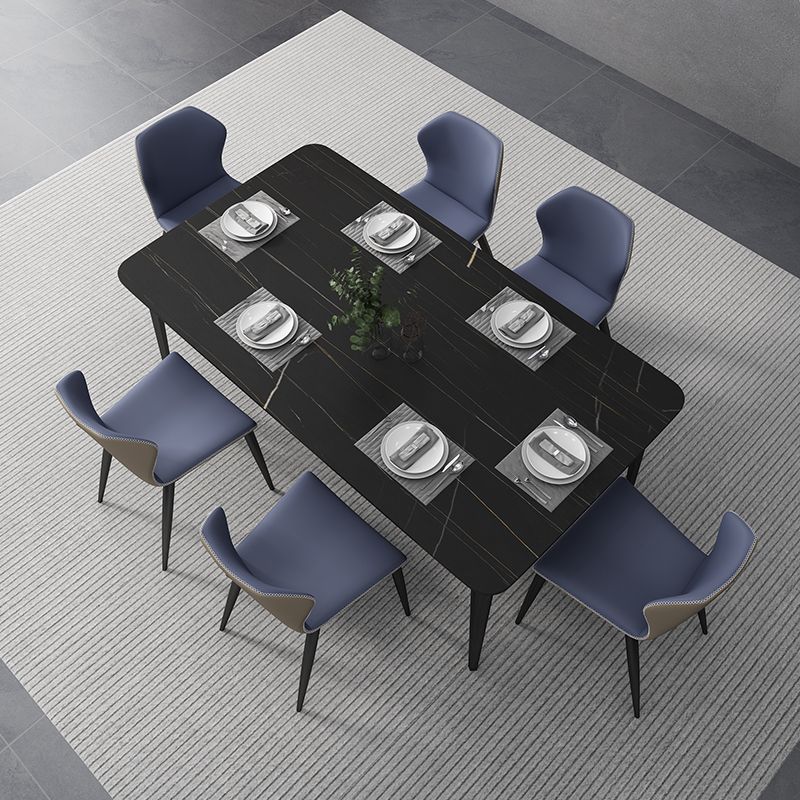 Rectangle Shape Industrial Dining Table Fixed Table with Sintered Stone Clearhalo 'Dining Tables & Seating' 'Dining Tables' 'dining_table' 'furn' 'furn_dining_table' 'Furniture' 'furniture_dining_table' 'Kitchen & Dining Furniture' 'kitchen' 'kitchen_dining_table' 1200x1200_c6ec991e-e6d5-4f6d-92cb-04e51a740cca